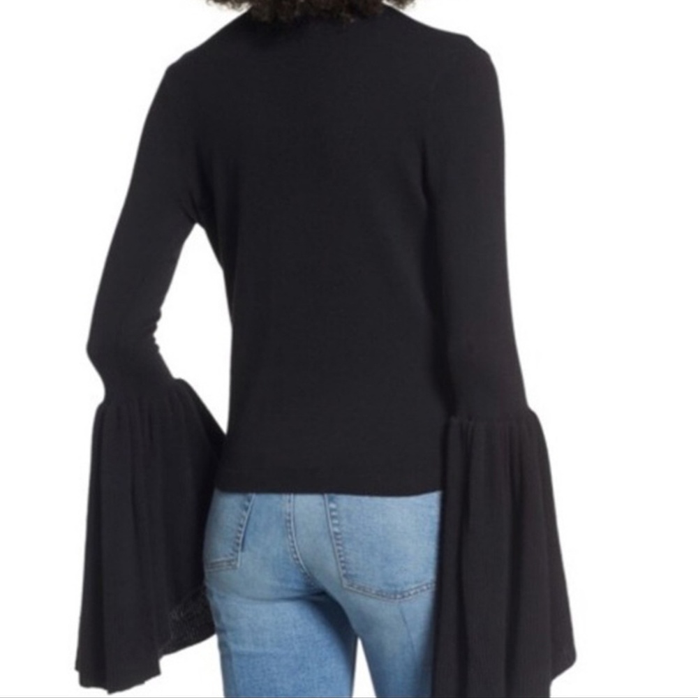 Leith Black Buckled Choker Bell Sleeve Sweater XS - Picture 2 of 6